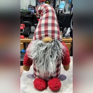 Plush Holiday Gnome Large 16” High Plaid Hat Christmas/Winter Red Black White